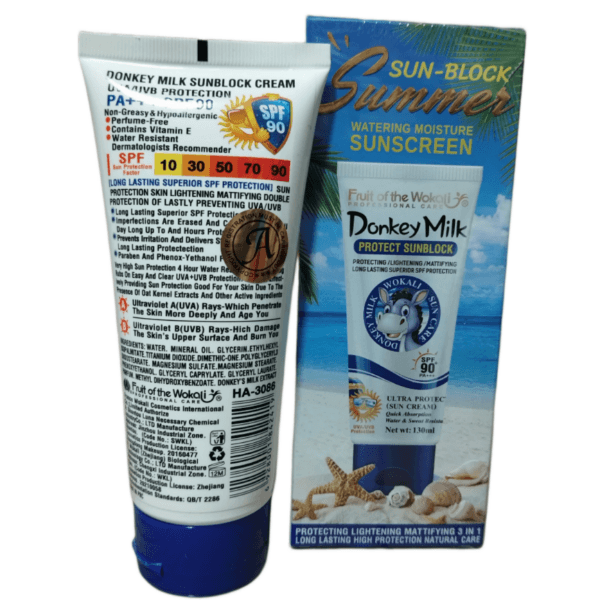 کرم ضد آفتاب شیر الاغ وکالی بی رنگ DONKEY MILK WOKALI SUN CREAM Spf90 حجم 130 میل — تصویر ۱۲