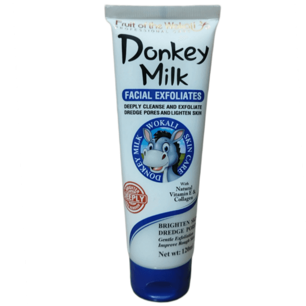 اسکراب لایه بردار صورت و بدن شیر الاغ وکالی Donkey Milk Wokali حجم 120 میل