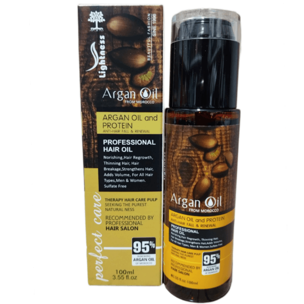 روغن مو آرگان لایتنس مراکشی اصلی Lightness Argan Oil حجم 100میل