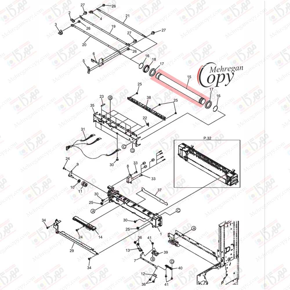 تفلون (هات رول) کپی توشیبا Toshiba E-Studio 355/455/456 درجه یک — تصویر ۹