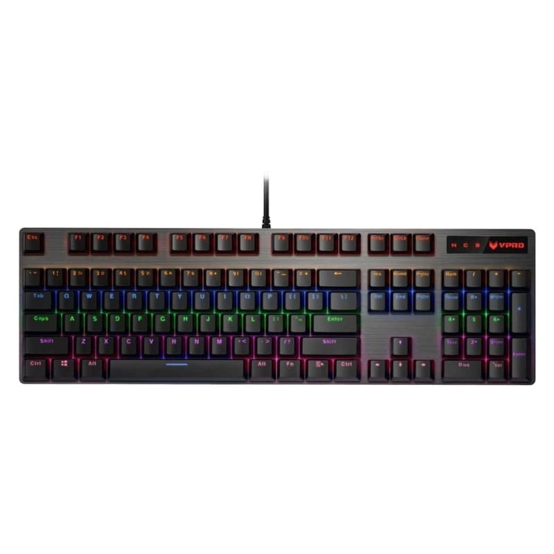 کیبورد مخصوص بازی مکانیکی رپو مدل V500PRO، مکانیکال سوییچ آبی، Full size، نورپردازی RGB