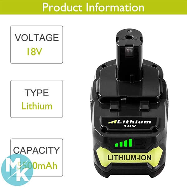 باتری شارژی ریوبی 18 ولت 5500mAh برند KUNLUN مدل ‎R-MBS0314 — تصویر ۷