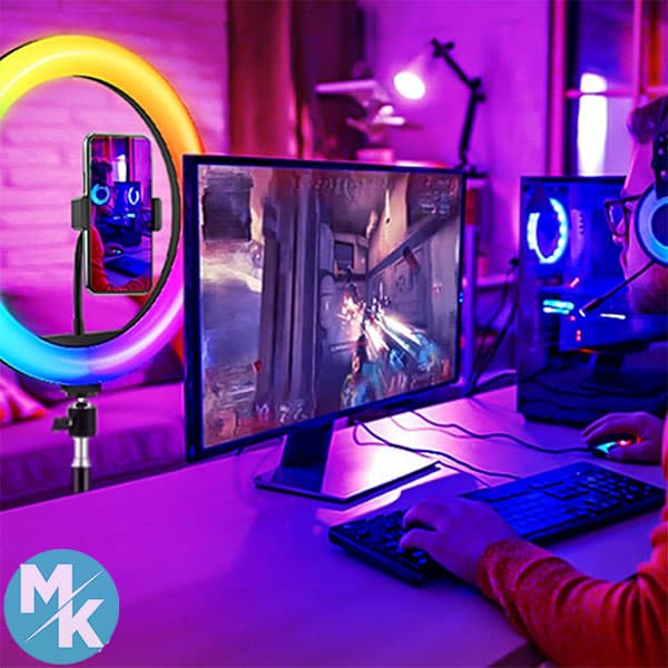 رینگ لایت 12 اینچی برند GerTong مدل ‎MJ33 — تصویر ۷