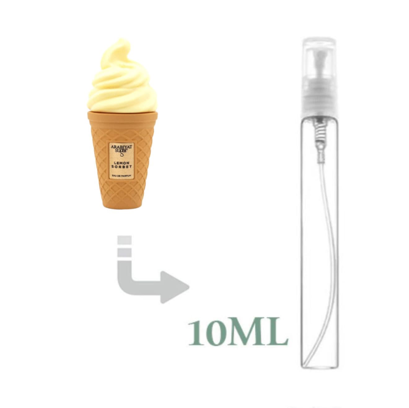 دکانت 10 میل ادکلن عربیات شوگر لمون سوربت arabiyat sugar Lemon Sorbet — تصویر ۲