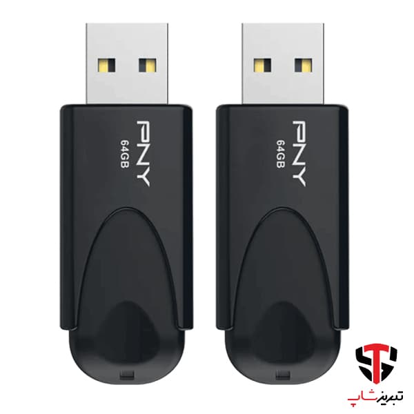 فلش مموری پی ان وای مدل Attache 4 USB 2.0 ظرفیت 64 گیگابایت بسته 2 عددی