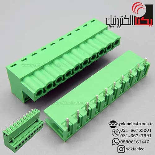ترمینال فونیکس 10 پین رایت انگل بافاصله پایه 5.08