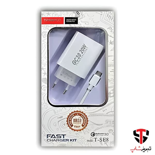 شارژر ترانیو مدل T-SE8 به همراه کابل microUSB — تصویر ۷