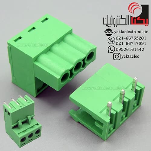 ترمینال فونیکس 3 پین رایت انگل بافاصله پایه 5.08 — تصویر ۲