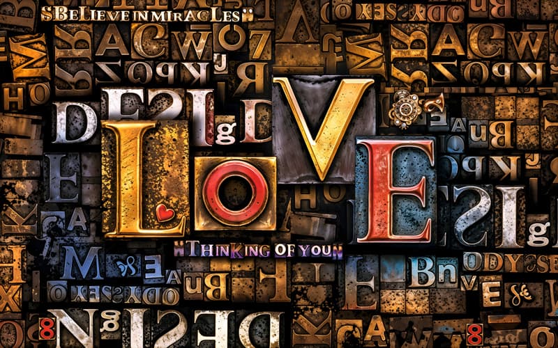 پوستر دیواری طرح حروف لاتین LOVE — تصویر ۲