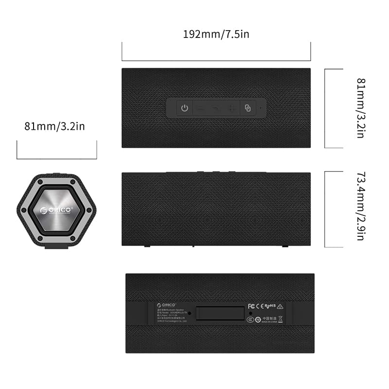 اسپیکر بلوتوث قدرتمند ORICO SOUNDPLUS-T1 — تصویر ۶