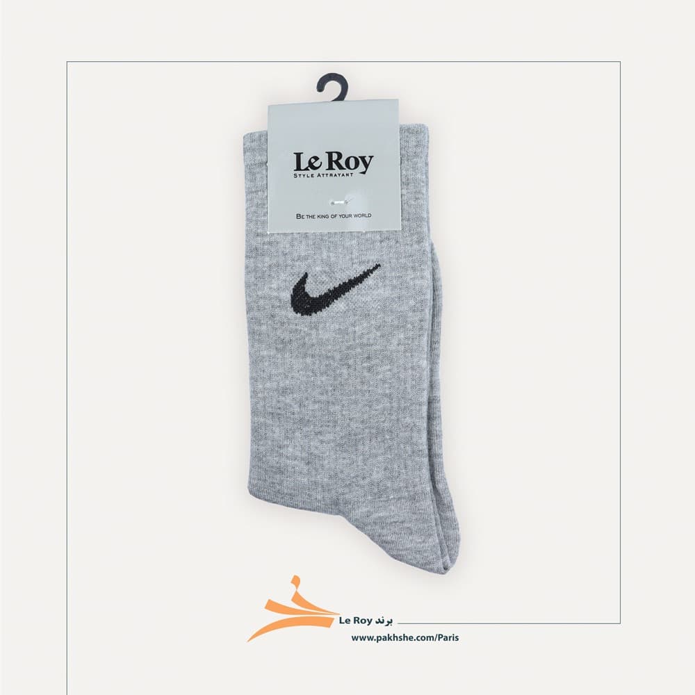 جوراب Nike طوسی اسپرت ساق بلند نخ پنبه برند پاریس کد 10105