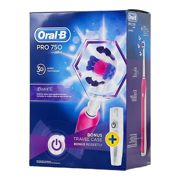 مسواک برقی اورال بی Oral B مدل Pro 750 3D White Pink