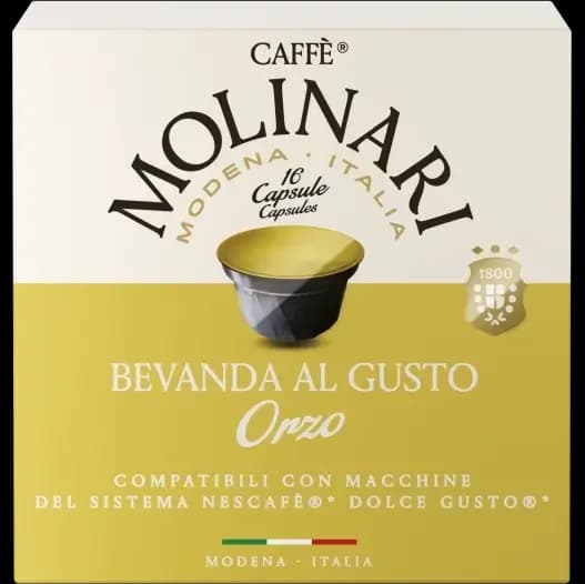 کپسول نوشیدنی قهوه جو مولیناری سازگار با دولچه گوستو بدون کافئین ۱۶ عددی Espresso Orzo Compatibili Dolcegusto