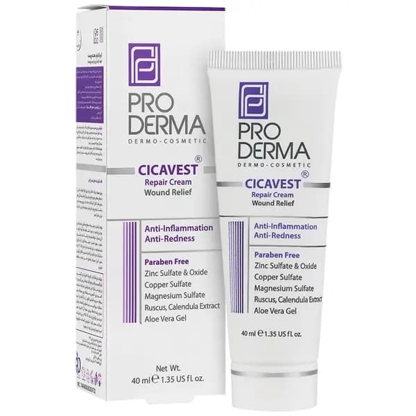 کرم بازسازی کننده پوست پرودرما سیکا وست 40 میل Pro Derma Cicavest Repair Cream — تصویر ۲