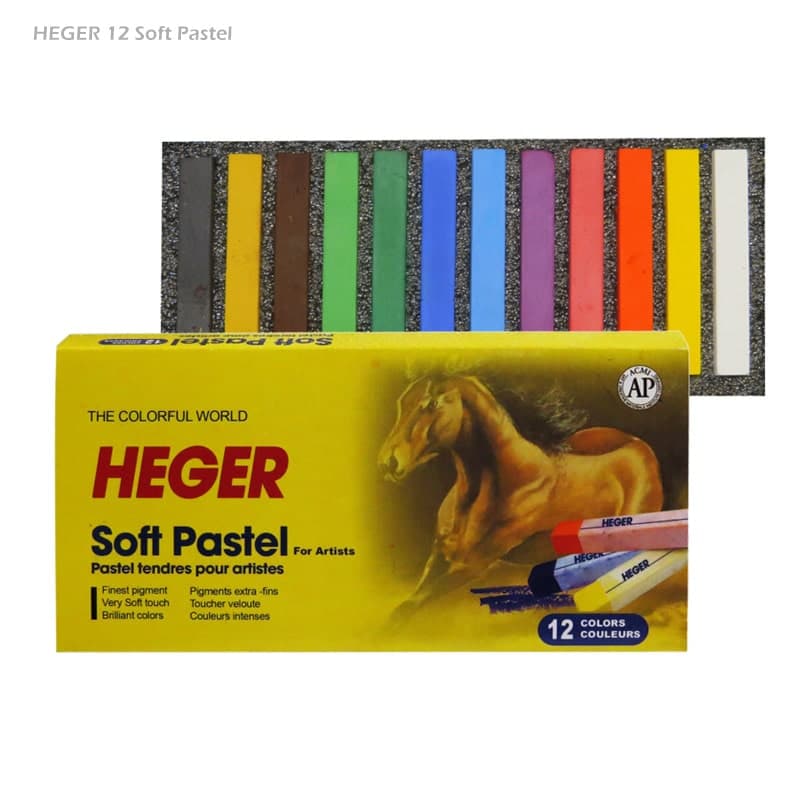پاستل گچی 12 رنگ HEGER — تصویر ۴