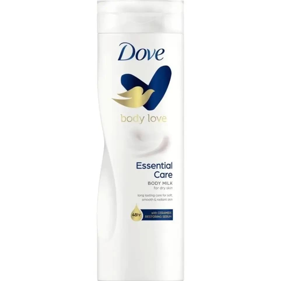 لوسیون بدن شیری ترمیم کننده داو حاوی سرم سرامید مخصوص پوست خشک ۴۰۰ میل Dove Body Love Essential Care Body Milk