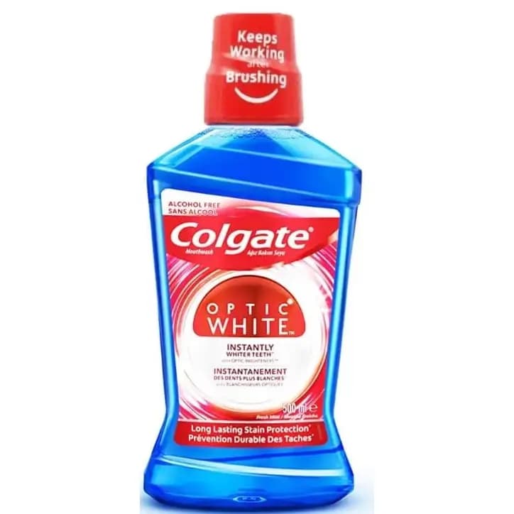 دهانشویه سفیدکننده کولگیت اپتیک وایت ۵۰۰ میل Colgate Optic White Mouthwash — تصویر ۲