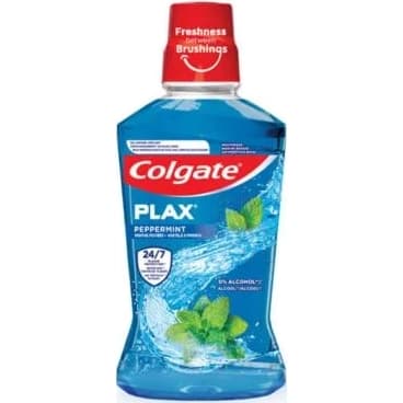 دهان‌شویه کولگیت نعنایی بدون الکل با محافظت ۲۴ ساعته ضد پلاک 500 میل Colgate Plax Peppermint