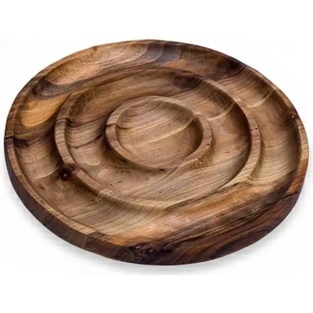 اردور خوری چوب گردو طرح موج (سایز ۲۹ سانت) — تصویر ۴