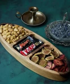 اردور خوری قایقی ۳ خانه چوب گردو اصل (۳۵ سانتی‌متر) — تصویر ۷