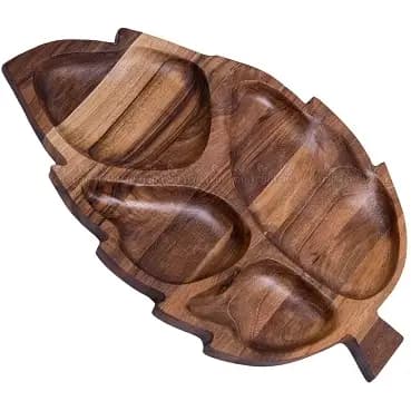 اردور خوری لوکس طرح برگ از چوب گردوی طبیعی ۳۸ سانتی‌متری