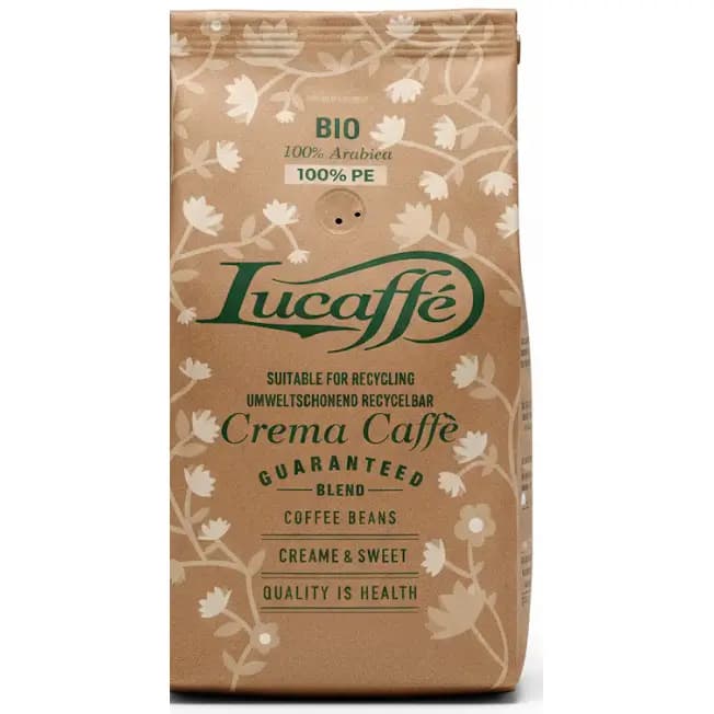 دانه قهوه لوکافه بایو کرما ارگانیک 100%عربیکا 500گرم Lucaffe BIO Crema Caffe 100% Arabica
