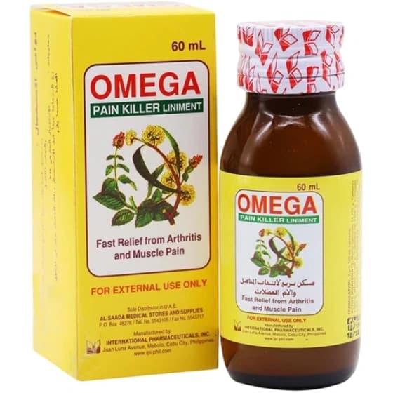 روغن تسکین درد امگا مسکن فوری مفاصل و عضلات ۶۰ میل Omega Pain Killer Liniment — تصویر ۴