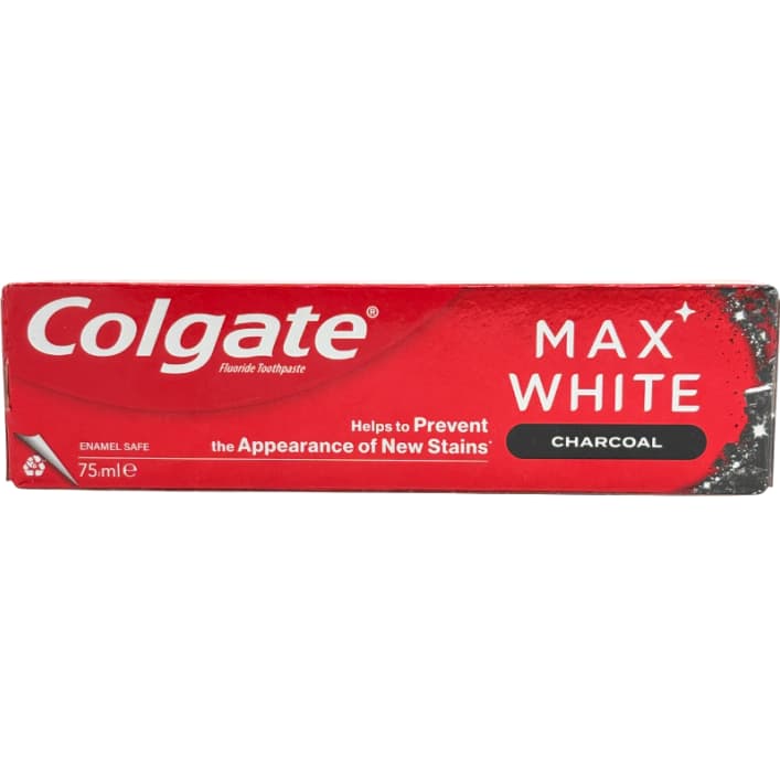 خمیر دندان کلگیت مکس وایت زغالی سفید کننده قوی 75 میل Colgate Max White Charcoal Toothpaste