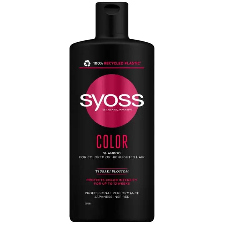 شامپو آلمانی سایوس تثبیت کننده و محافظ رنگ مو حاوی روغن تسوباکی 440 میل Syoss shampoo Color Tsubaki Blossom