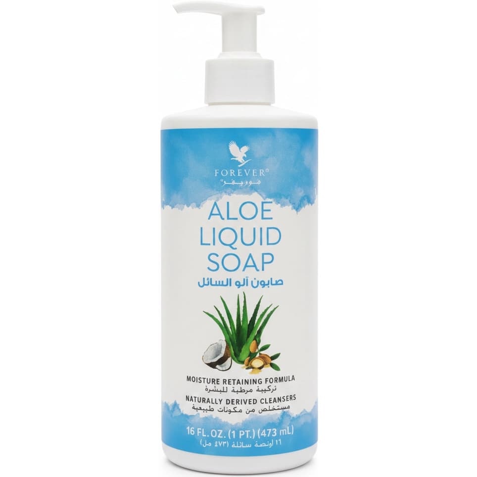 شوینده صورت و بدن آلوئه ورا فوراور حاوی روغن آرگان 473میل Aloe Liquid Soap — تصویر ۳