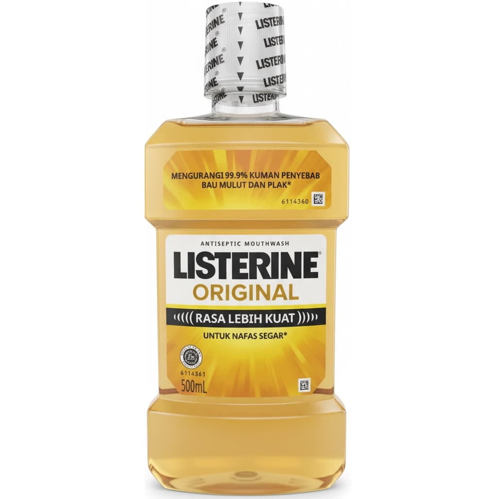 دهانشویه لیسترین اورجینال آنتی‌سپتیک ضد پلاک- 12 ساعته- ۵۰۰ میل Listerine Original Mouthwash