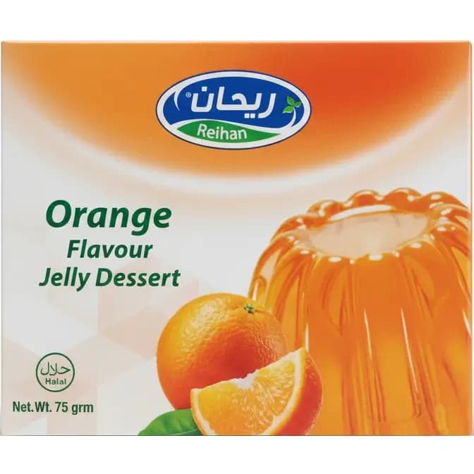پودر ژله پرتقال ریحان ۷۵ گرمی Reihan jelly orange dessert flavour