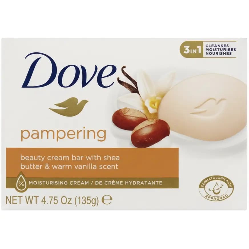 صابون داو مدل بیوتی بار شی باتر و وانیل 135 گرم Dove Shea Butter Beauty Cream