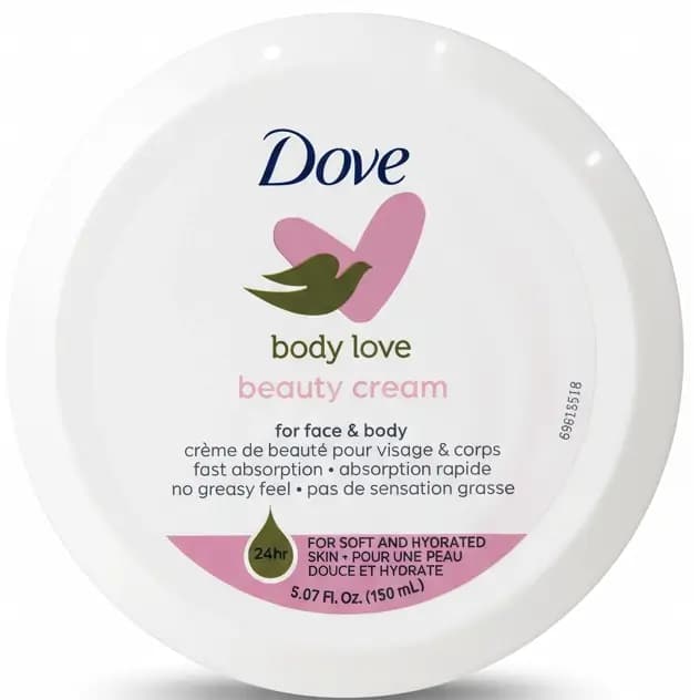کرم مرطوب کننده قوی بدن و صورت داو صورتی ترمیم پوست خشک 150 میل Dove Body Love Beauty Cream