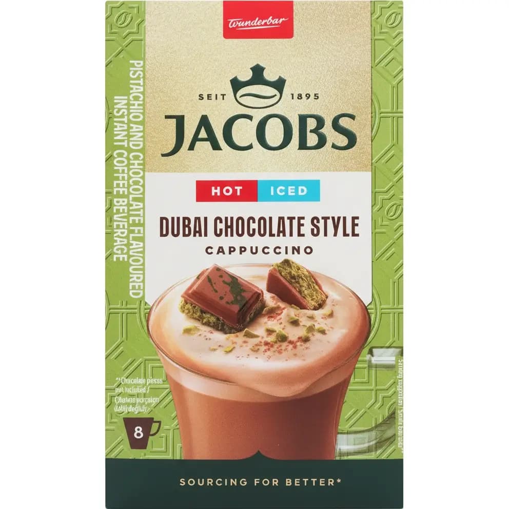 کاپوچینو فوری جاکوبز دبی چاکلت (شکلات دبی) ساشه 8عددی Jacobs Dubai Chocolate Cappuccino