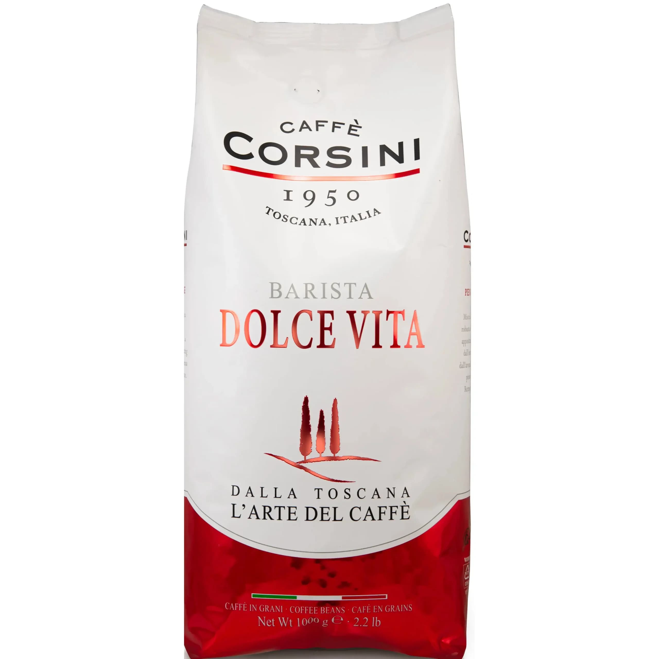 دانه قهوه کورسینی باریستا دولچه ویتا ۷۰٪ روبوستا 1کیلویی Corsini 1950 Barista Dolce Vita