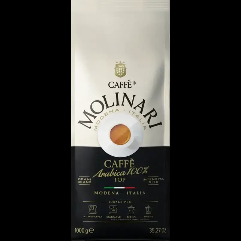 دانه قهوه مولیناری ۱۰۰٪ عربیکا 1کیلویی Caffe Molinari Arabica