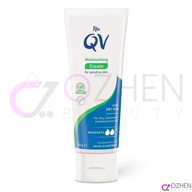 کرم مرطوب کننده و آبرسان کیو وی 100 میل مناسب پوست خشک و حساس و اگزما QV Cream Moisturising Sensitive Skin — تصویر ۹