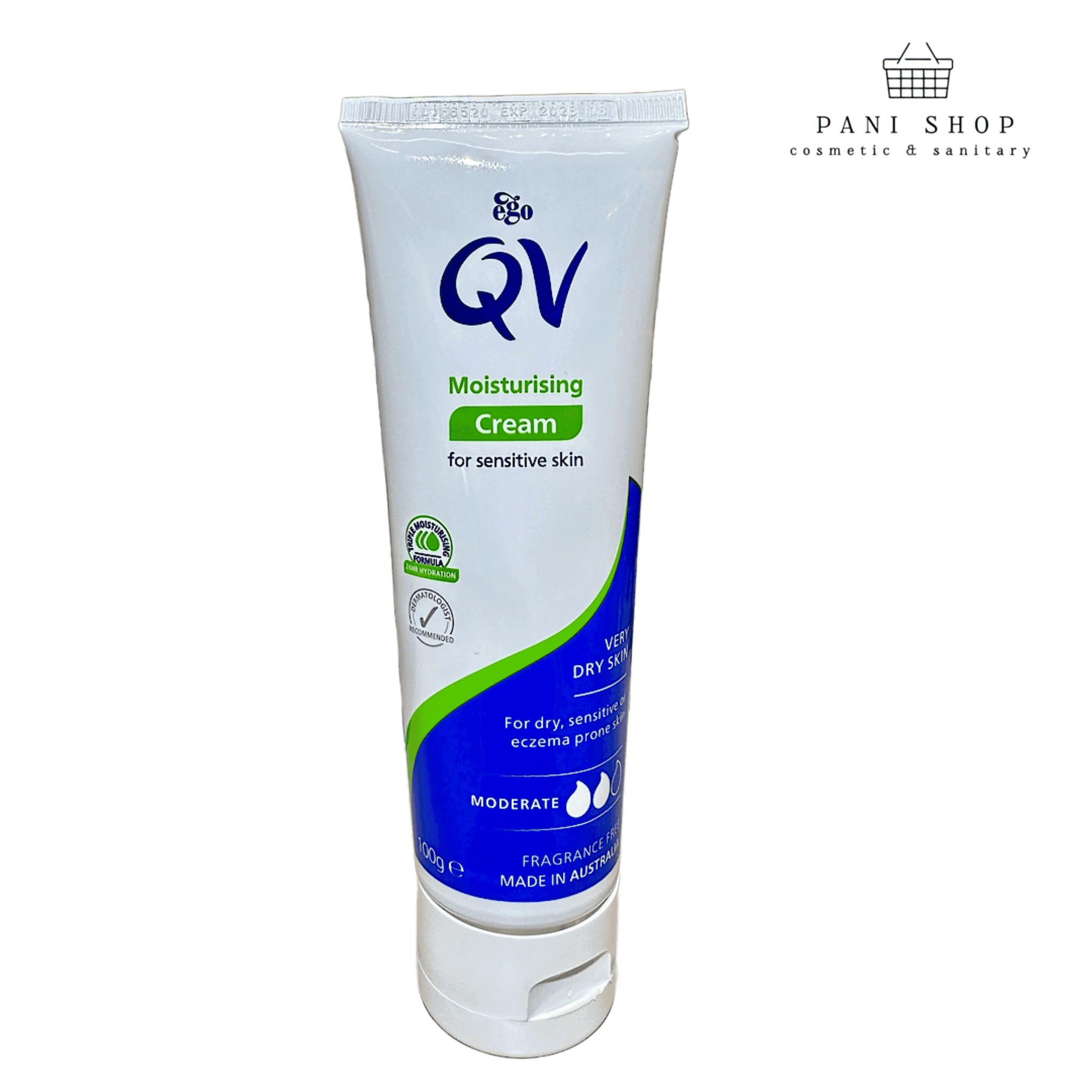 کرم مرطوب کننده و آبرسان کیو وی 100 میل مناسب پوست خشک و حساس و اگزما QV Cream Moisturising Sensitive Skin — تصویر ۳