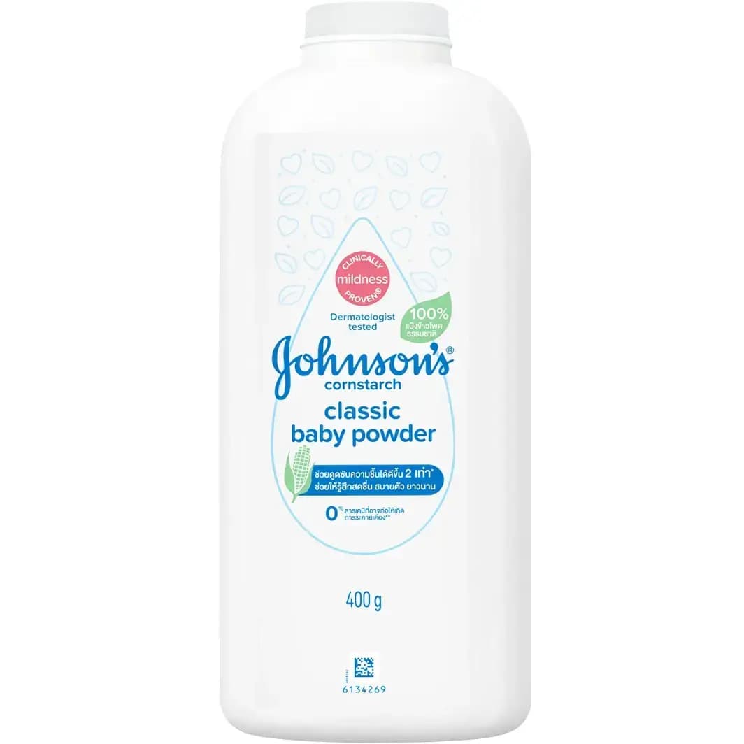 پودر بچه نشاسته ذرت بدون رایحه جانسون کلاسیک ۴۰۰ گرم Johnson’s Cornstarch Classic Baby Powder