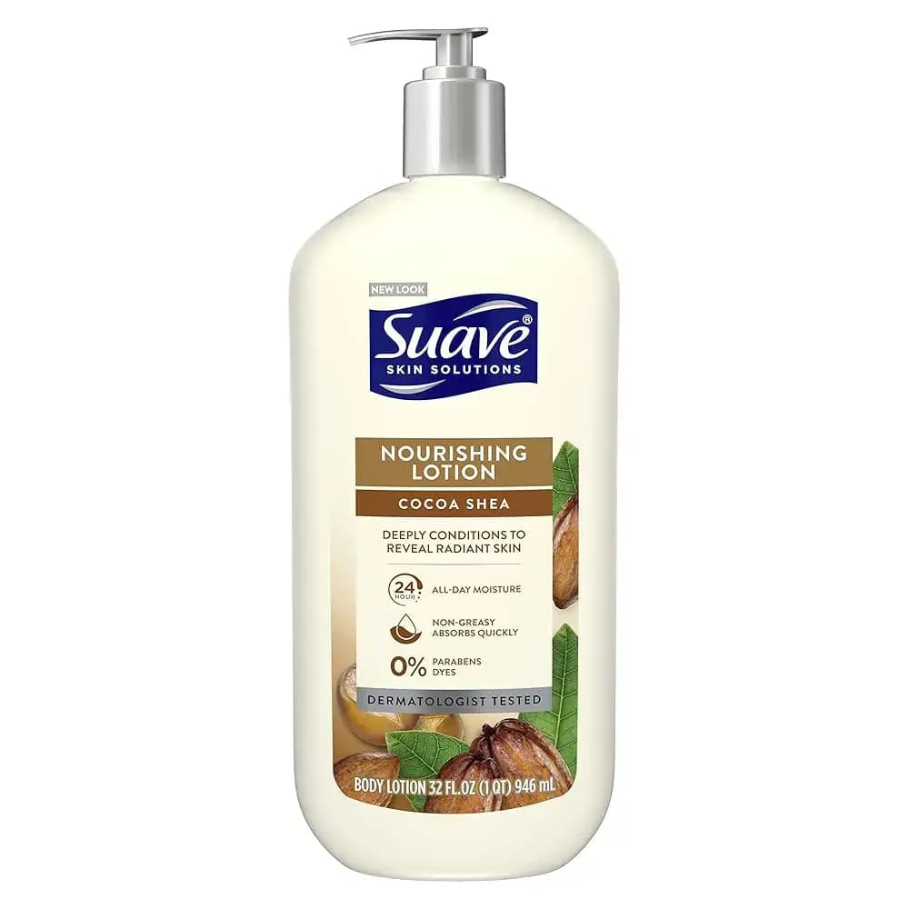 لوسیون بدن مغذی سوآو حاوی کره کاکائو و شی باتر 946میل Suave Skin Solutions Nourishing Lotion Cocoa shea