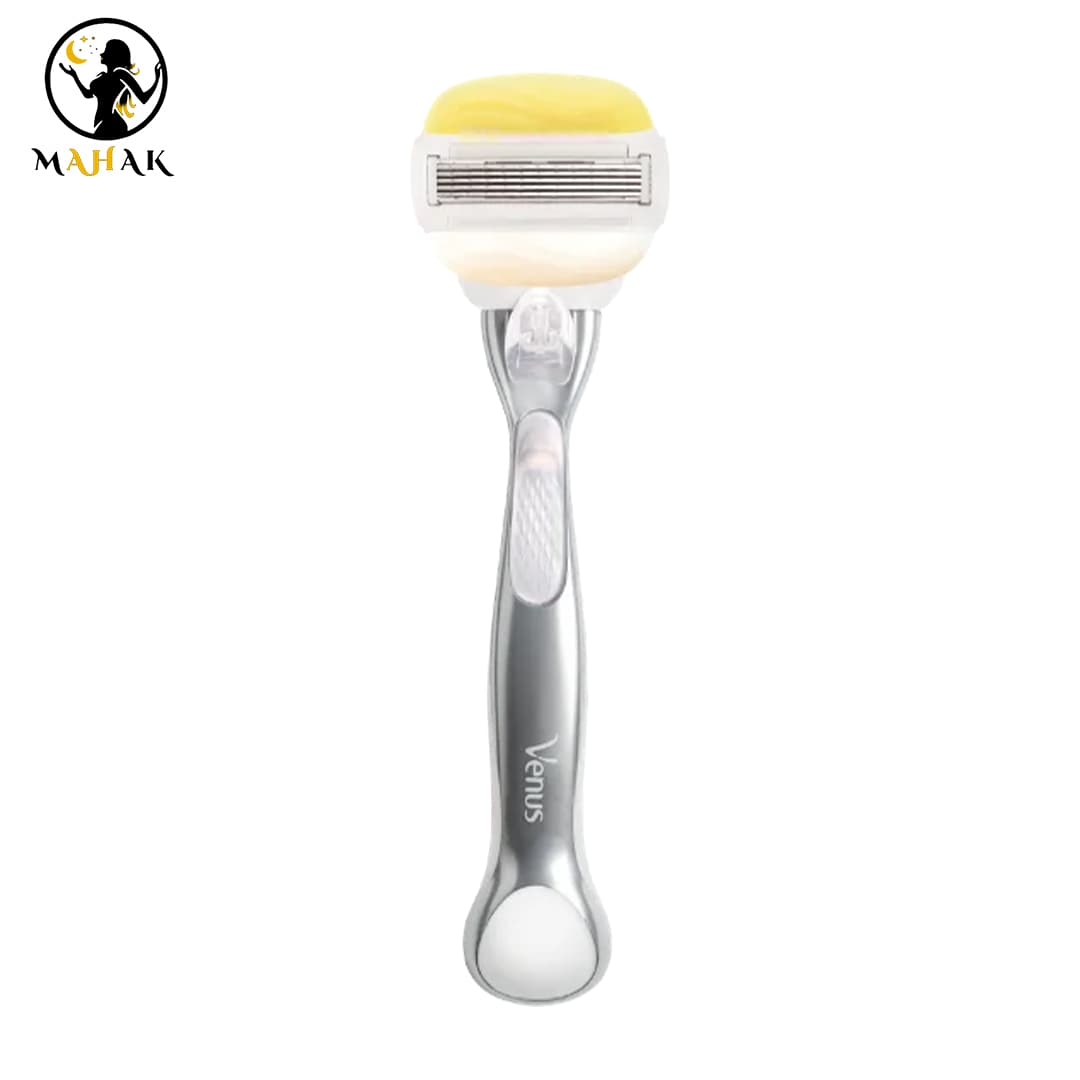 تیغ اصلاح زنانه ژیلت ونوس اولای کامفورت گلاید مرطوب کننده رایحه نارگیل+2یدک Gillette Venus Olay Comfort Glide Shaving Blade — تصویر ۴