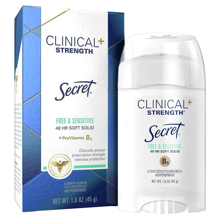 مام ضد تعریق کلینیکال سکرت محافظ پوست حساس ۷۲ ساعته Secret Free & Sensitive Clinical Strength 72 Hour Soft Solid — تصویر ۵