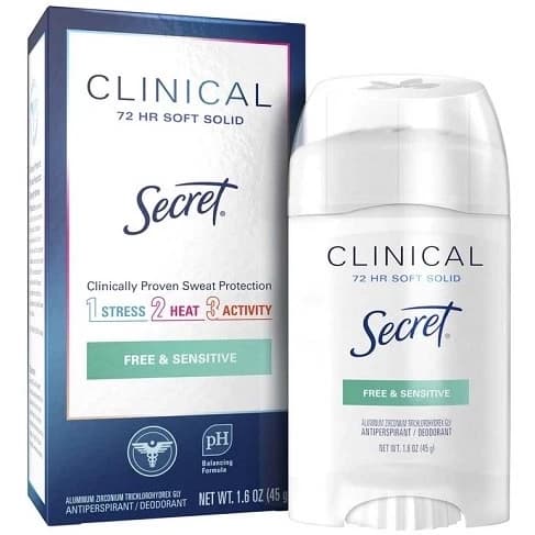 مام ضد تعریق کلینیکال سکرت محافظ پوست حساس ۷۲ ساعته Secret Free & Sensitive Clinical Strength 72 Hour Soft Solid — تصویر ۴