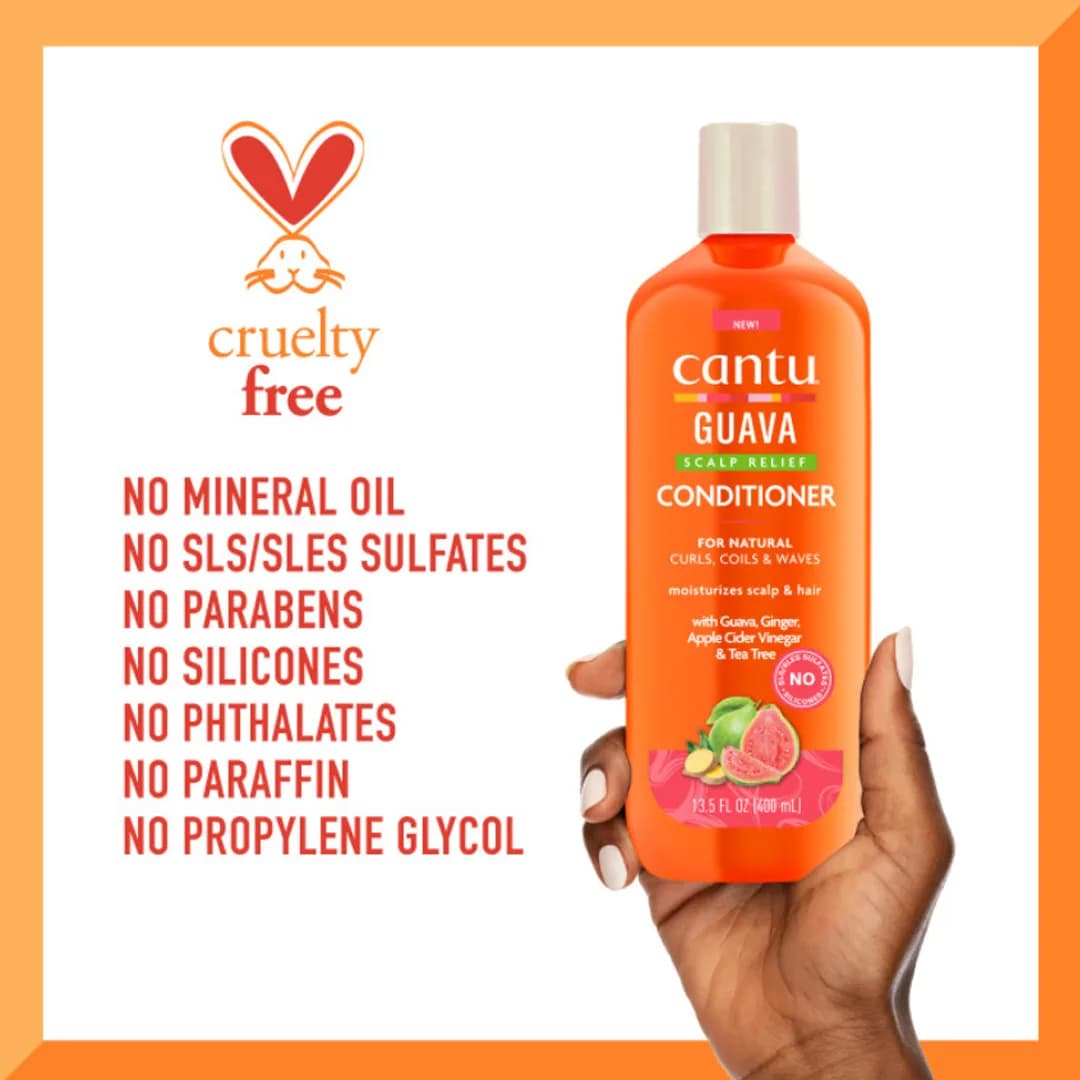 کاندیشنر ضد خارش و نرم کننده مو کانتو گواوا و زنجبیل Cantu Guava & Ginger Scalp Relief Conditioner 400ml — تصویر ۵