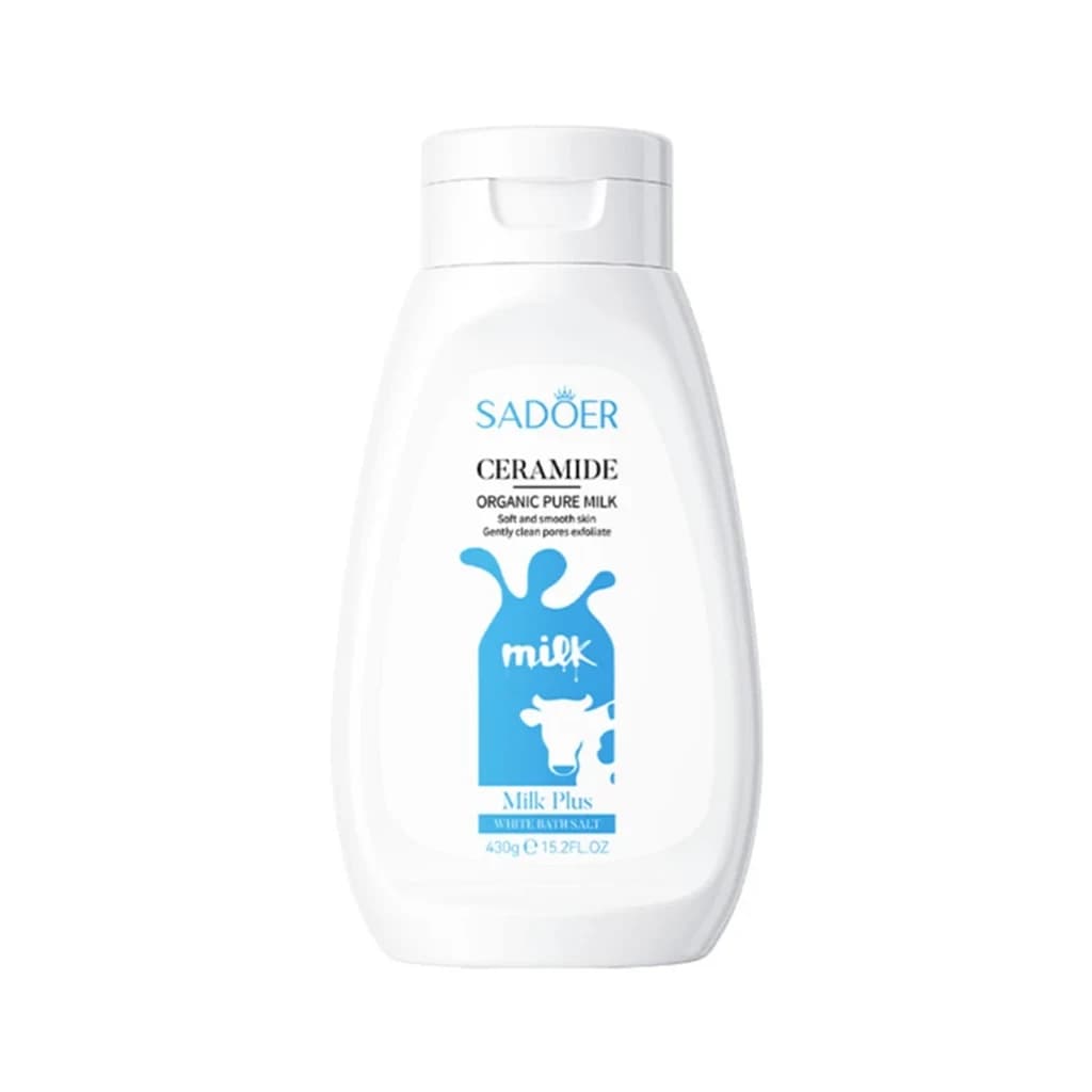 نمک بدن شیر گاو سادور | SADOER Ceramide Organic Pure Milk Scrub شفاف کننده، لایه‌بردار ملایم و نرم‌کننده پوست بدن
