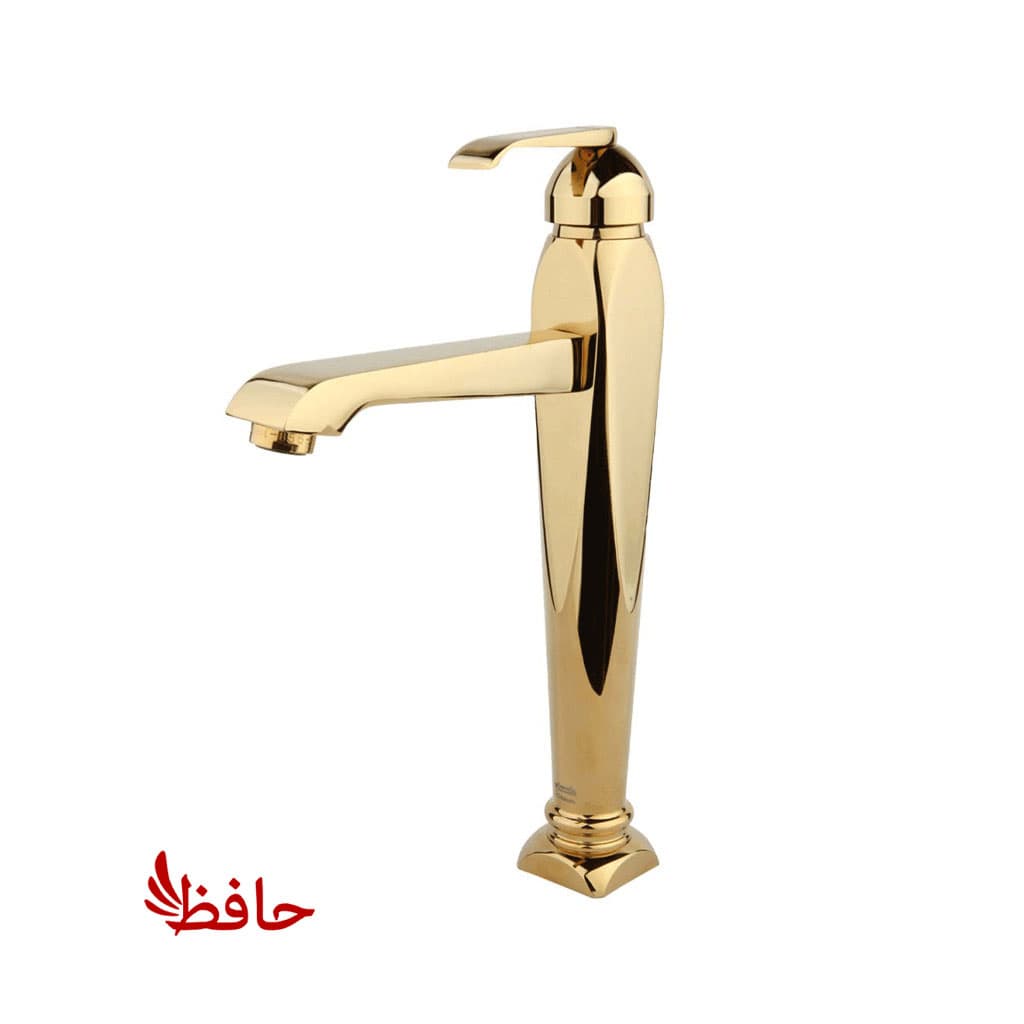 شیر روشویی پایه بلند مدل آلیس طلایی راسان — تصویر ۹