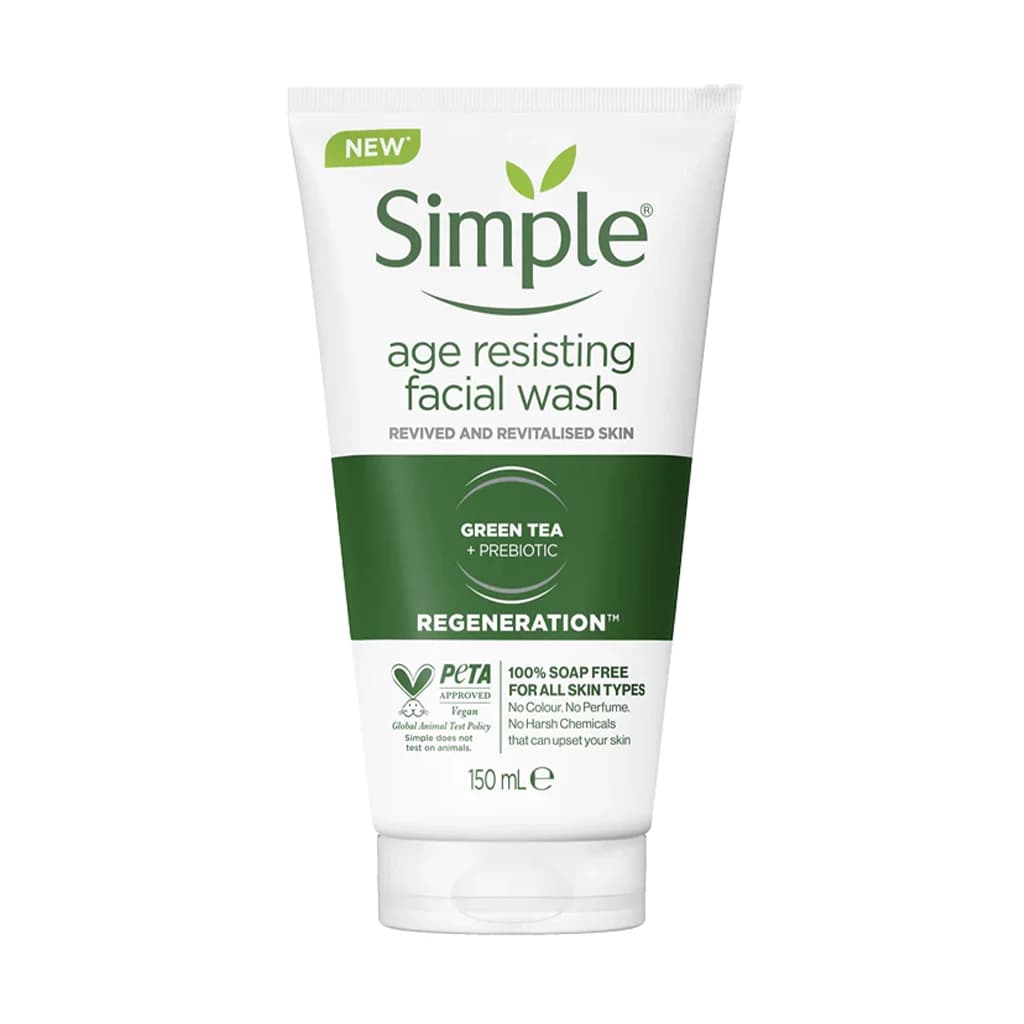 ژل شستشوی صورت سیمپل مدل چای سبز و پری‌بیوتیک | Simple Green Tea + Prebiotics Facial Wash — تصویر ۶
