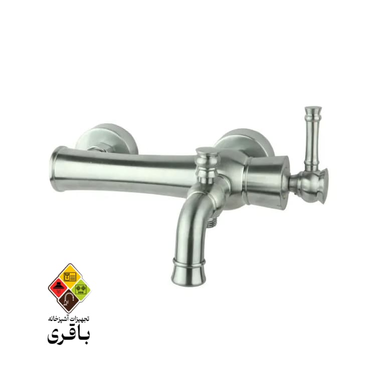 شیر حمام مدل الیزه کروم مات راسان — تصویر ۳