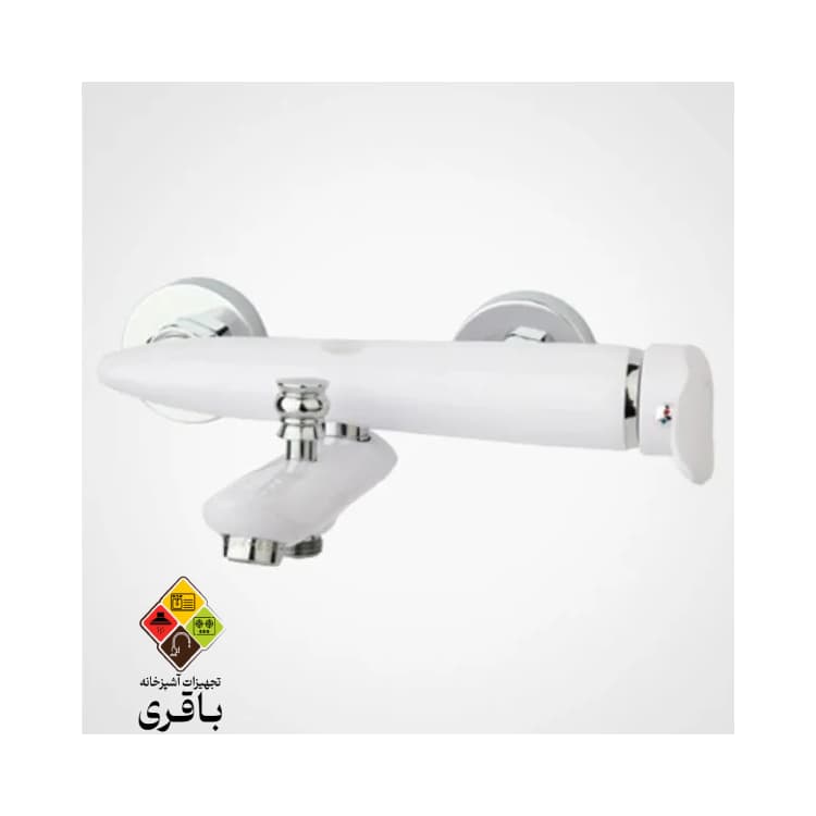شیر حمام مدل رابیت سفید راسان — تصویر ۴